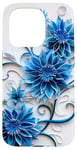 Coque pour iPhone 15 Pro Fleur Bleu Bleuet Floral Nature Femme Filles Fleurs