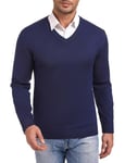 iClosam Pull Homme Hiver Chaud Pull Homme Col V Hiver Pullover à Manches Longues Tricoté en Maille Classique