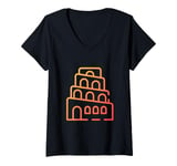 Womens Tower of Babel Bible V-Neck T-Shirt