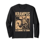 Krampus Is Coming To Town Christmas Monster Men Women Kids Long Sleeve T-Shirt