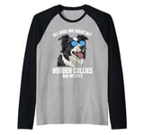 Border Collie ALL DOGS ARE GREAT BORDER COLLIES Owner Raglan Baseball Tee