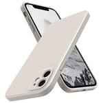 SURPHY Coque en Silicone Compatible avec iPhone 11, Caoutchouc Silicone Cover avec Bord Plat (Protection Individuelle pour Chaque Objectif) Housse Étui pour iPhone 11 6,1“ (Gris Pierre)