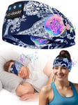 LC-dolida Bandeau Écouteurs de Sommeil Bluetooth V5.4, Casque Audio Bandeau Sans Fil, Bandeau Audio Sommeil de 15 Heures de Lecture, Bandeau de Sommeil Léger avec Stéréo HiFi