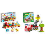 LEGO 10941 DUPLO Disney Mickey & Minnie Birthday Train, Building Toys for Toddlers & 10969 DUPLO Town Fire Engine Toy for Toddlers 2 Plus Years Old, Truck with Lights and Siren