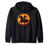 Headless Horseman of Sleepy Hollow Lit Jack O Lantern Zip Hoodie