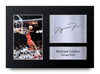 HWC Trading A4 Michael Jordan Chicago Bulls Cadeaux imprimés photo autographe signée pour les fans de basket-ball - A4