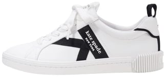 Kate Spade New York Signature Baskets à lacets pour femme, blanc véritable/noir, pointure EU 40.5