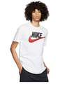 Nike M NSW Tee Brand Mark T-Shirt Homme White/Black/(Habanero Red) FR: 3XL (Taille Fabricant: 3XL-T)