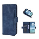 Coque Redmi 12C Etui à Rabat, Etui Portefeuille Porte-Cartes de Visite Magnétique Multi-Slot latéral, Housse de Téléphone à Rabat pour Redmi 12C-Bleu