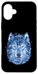 Coque pour iPhone 16 Plus Polygon Wolf peinture à l'eau prédateurs animal tête loup