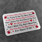 Novelty METAL Wallet Card For Valentines Day Anniversary Gift For Boyfriend