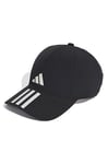 adidas Unisex 3-Stripes AEROREADY Running Training Baseball Cap, Black/White/White, XS