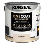 Ronseal Paint One Coat Oatmeal Matt Quick Dry Grease Stain Mould Resistant 2.5L