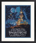 Dimensions Star Wars Luke Skywalker et Princess Leia Kit de broderie au point de croix Noir 14 fils 27,9 x 35,6 cm