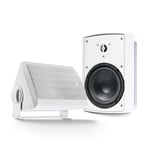 Gemini Sound GHSI-W525BT-PR-WHT 5.25" Inch Powerfull Bass Woofer 150 Watt Peak Power Waterproof Bluetooth Wall & Ceiling Mount Wired Speakers Pair Easy Daisy Chain for Home Outdoor Pool & Patio, White