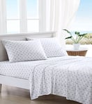 Tommy Bahama - Parure de lit en Percale de Coton, Nette et Cool, décoration d'intérieur élégante (étoile de mer Bleu trésor, Grand lit)