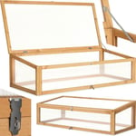 TECTAKE Serre Châssis de Jardin pour Carré Potager en Bois et Polycarbonate 115 cm x 53 cm x 34 cm