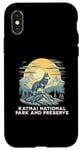 Coque pour iPhone X/XS Parc national et réserve de la faune du loup gris de Katmai