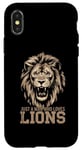 Coque pour iPhone X/XS Visage de lion drôle Meme Lions Citations Just A Man Who Loves Lions