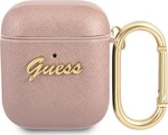 Guess Case Guess Gua2sasmp Apple Airpods Cover Pink/Pink Saffiano Script Metal Collection