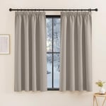 KGORGE Rideau Occultant - Rideau Court Galon Fronceur, Rideaux Cuisine, Rideaux Opaque Draperies Intérieurs Decoration pour Chambre Petite Fenetre, 140x145 cm, Sable, Lot de 2