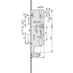 Ferco - Crémone serrure - Tétière 16 mm à 2 galets - Axe 50 mm - gu matic