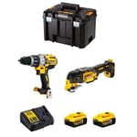 Kit DeWALT DWK219 - Perceuse à Percussion DCD996 - Outil Multifonction DCS355 - 2 x 5,0 Ah - DCB115 - TSTAK VI