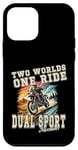 Coque pour iPhone 12 mini Two Worlds One Ride Dual Sport Adventures Moto Rider