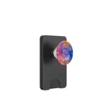 Mélange floral romantique dans des tons orange chaud et bleu froid PopSockets PopWallet pour MagSafe