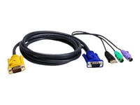 Aten 2L-5302Up - Tangentbords-/Video-/Muskabel - Usb, Ps/2, Hd-15 (Vga) (Hane) Till 18-Stifts Sphd (Hane) - 1.8 M