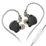Noir avec micro-KZ-Écouteurs intra-auriculaires ZS10 PRO X Hybrid HiFi Metal, dehors, Noise Cancelling Médiat