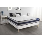 Ensemble matelas Latex et Mémoire de forme actilatex ergo 180x200 cm Maxi épaisseur 5zones de confort + sommier kit blanc