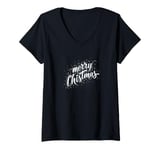 Womens Merry Christmas - Happy Holiday - Happy New Year - Xmas Tree V-Neck T-Shirt