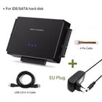 Câble USB 3.0 vers SATA IDE 3,adaptateur de disque dur externe SSD 2.5/3.5 pouces pour PC Macbook - Type With EU Plug