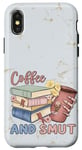 Coque pour iPhone X/XS Funny Coffee and Smut Bookworm Librarian Skeleton Retro Cute