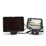 Velamp IS342 Projecteur LED 10W 1600Lm-Détecteur de Mouvement Déporté-Luminaire Extérieur Éclairage de Sécurité-Panneau Solaire avec Câble de 3,7m-Installation Murale Facile, Noir, Inconnu