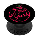 New York City Apple and Lettering Big Apple Souvenir PopSockets Grip and Stand for Phones and Tablets