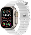 JJii Sung Original Silicone Sport Ocean Band - Compatible with Apple Watch Ultra 2/Ultra Straps 49mm 46mm 45mm 44mm 42mm, Breathable Soft Strap for iWatch Ultra/Ultra 2, Series SE 10/9/8/7/6/5/4/3/2/1