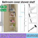 4 Tier Anti Rust Telescopic Bathroom Corner Shelf Rack Shower Caddey Storage