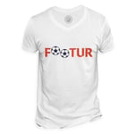 T-Shirt Homme Col V Footur Football Future Sport Foot Ballon