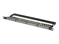 Digitus Dn-91624S-Sl-Sh - Patch-Panel - Cat 6 - Stp - Rj-45 X 24 - Svart, Ral 9005 - 0.5U - 19"