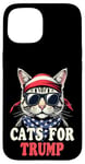 Coque pour iPhone 15 Cats For Trump Funny Pets For Trump Drapeau USA