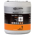 Elband Gallagher Powerline Vitt 20mm 200 M