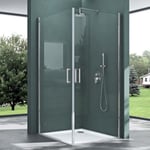 Mai & Mai Cabine de douche en angle 75x75 portes de douche pivotantes auto-levantes pare douche paroi de douche RAV24K