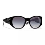 CHANEL Oval Sunglasses CH5411 Black/Grey