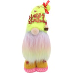 Plush Happy Birthday Tomte Svensk Skandinavisk Jultomte Figurer Tomte Dekorationer Handgjorda Tomte Gnome Födelsedag Semester Hem Ornament