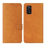 Cresee Coque Xiaomi Poco M4 Pro 4G (Pas pour 5G) Étui en Cuir PU Housse de Protection Antichoc [3 Portes Carte] [Fermeture Magnétique] [Béquille Support] pour Poco M4 Pro 4G, Brun Clair