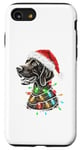 Coque pour iPhone SE (2020) / 7 / 8 Chapeau de Père Noël allemand à poil court Lumières de Noël Chien Maman Papa