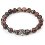 Buddha Naturstein armbånd - Dark red Leopard