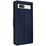 Case for Google Pixel 7a, Card Holder, Dual Tab Video Support, Blue